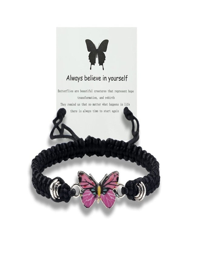 ZMANYIJEW Aways Believe in Yourself Butterfly Bracelet--Adjustable String Butterfly Bracelets "Always Believe in Yourself" for Women, Gift for Friends Butterfly Bracelet, no gemstone - Image 1
