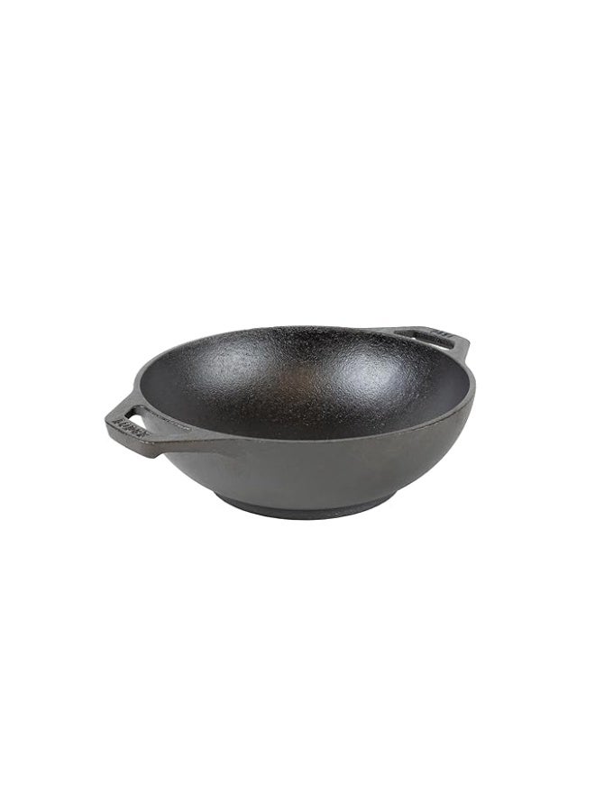 Lodge  6.25 Inch Seasoned Cast Iron Mini Wok with Dual Handles (Black) - Image 1