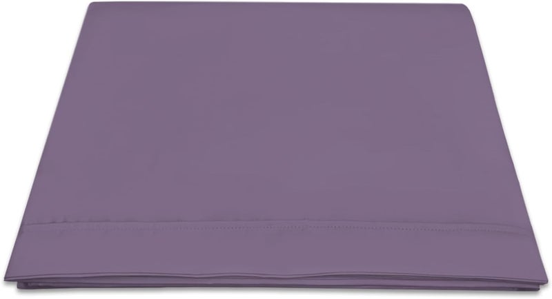 PIZUNA 100% Cotton Flat Sheet King Size 300x280 cm Egg Plant Purple 1 PC, 400 Thread Count Luxurious Long Staple Cotton Sateen Weave Bed Sheet Egg Plant Purple (ملاءة سرير مسطحة من القطن 100%) - Image 1