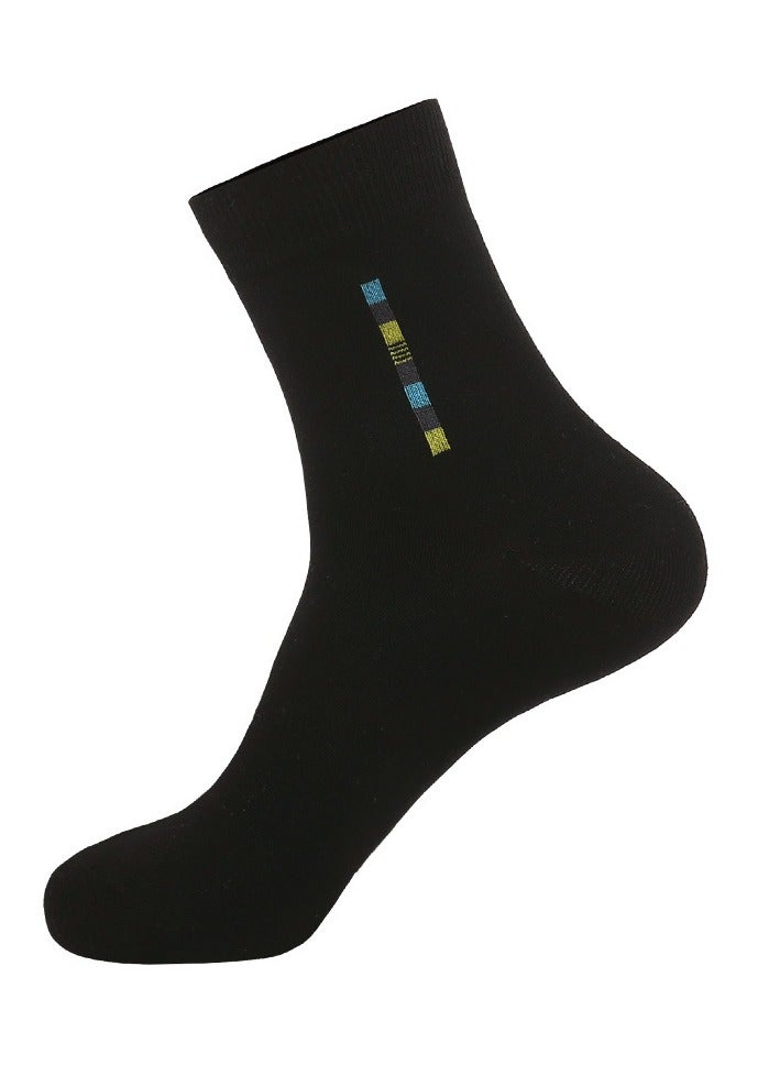 infino Men's 100% Cotton Mid-Cut Socks: Mid-Cut Socks, Dress Socks, Moisture Wicking, All Season,  100% Cotton, Sweat Wicking and Odor Resistant,  Business Casual (5 Pairs, Black)  - Image 1