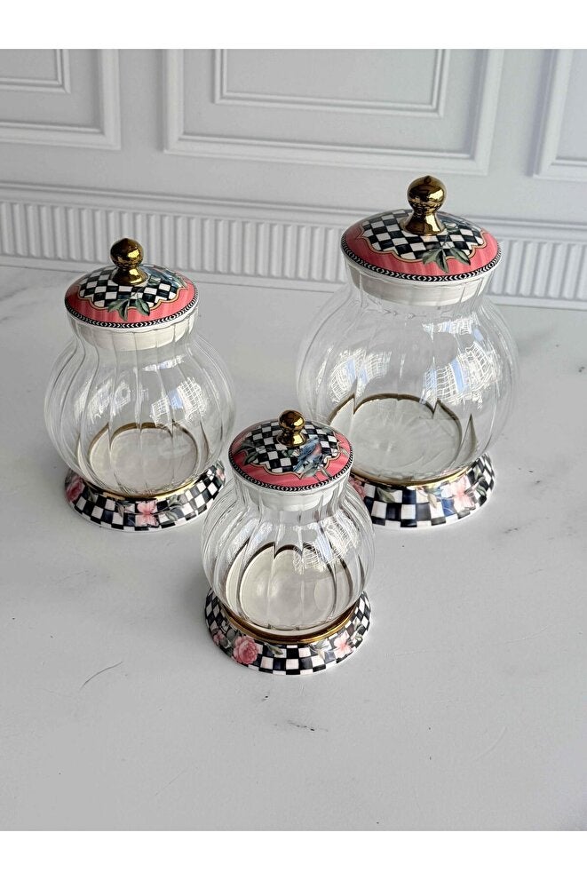 Glass Jar Set 3 Pieces Paradise