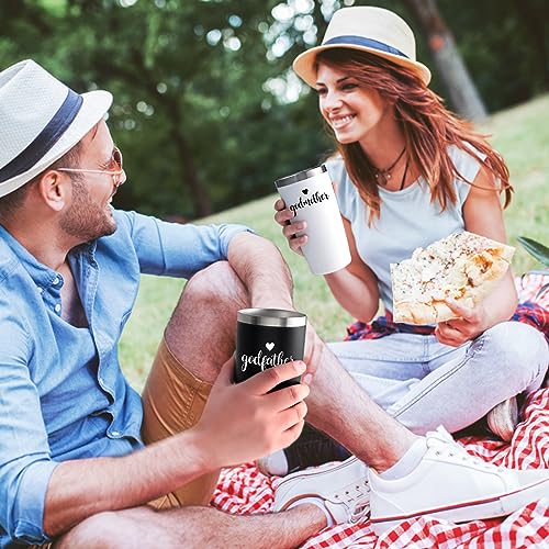 LiqCool Godparents Proposal Gift, Godparents Gifts from Godchild, Godmother & Godfather Tumbler Set with Keychain, Godparents Gift for Mother's Day Anniversary Birthday, 20oz Black & White - Image 2
