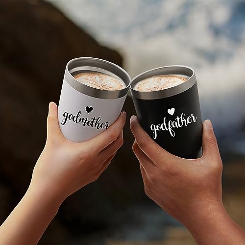 LiqCool Godparents Proposal Gift, Godparents Gifts from Godchild, Godmother & Godfather Tumbler Set with Keychain, Godparents Gift for Mother's Day Anniversary Birthday, 20oz Black & White - Image 3