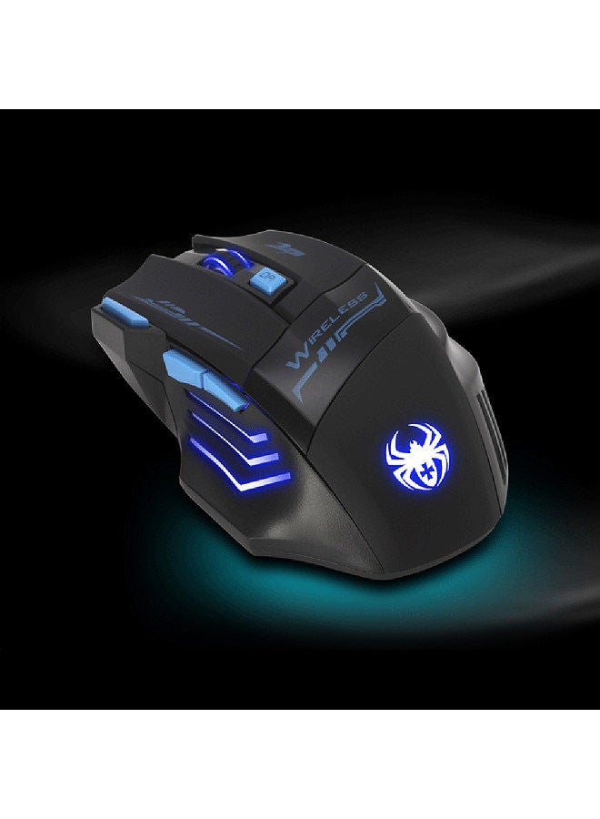 F14 LED Optical Computer Mouse Wireless 2.4G 2400 DPI 7 Buttons Wireless Gaming Mouse Colorful Breathing Lights for Pro Gamer