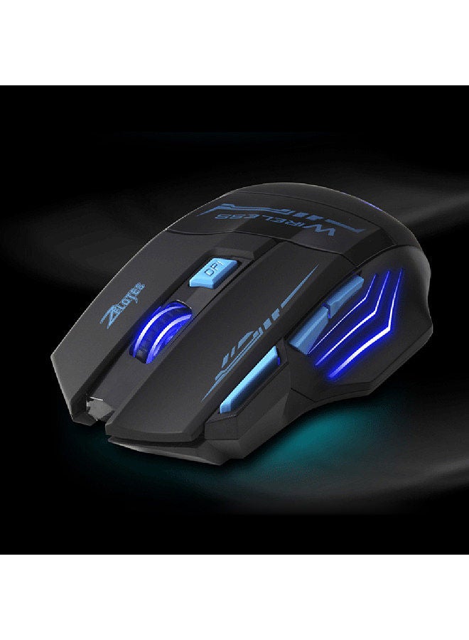 F14 LED Optical Computer Mouse Wireless 2.4G 2400 DPI 7 Buttons Wireless Gaming Mouse Colorful Breathing Lights for Pro Gamer