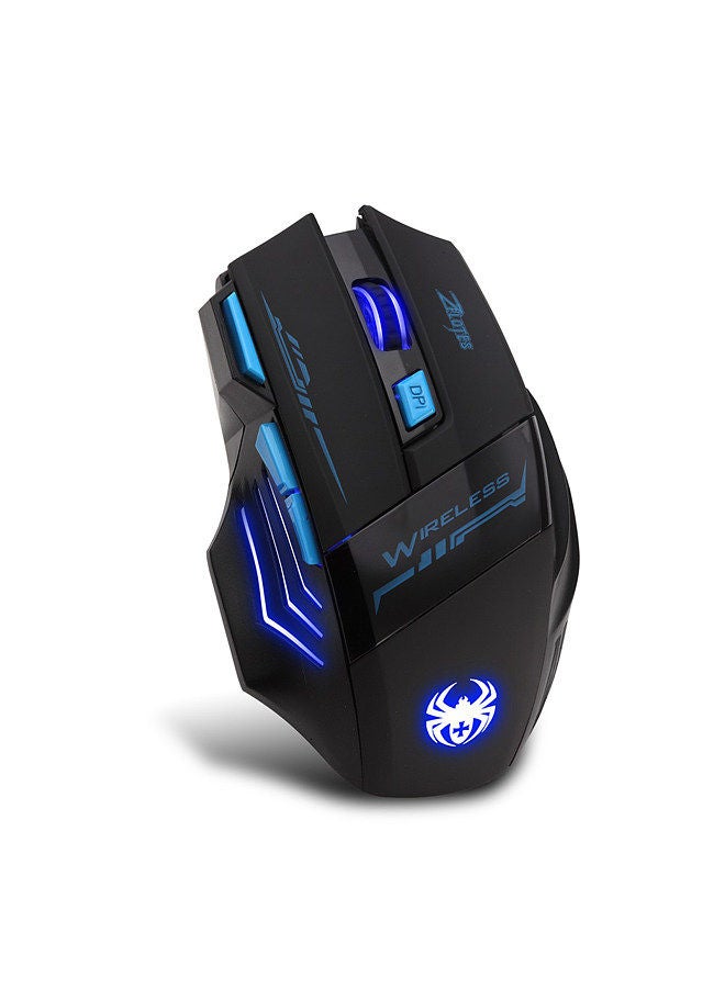 F14 LED Optical Computer Mouse Wireless 2.4G 2400 DPI 7 Buttons Wireless Gaming Mouse Colorful Breathing Lights for Pro Gamer