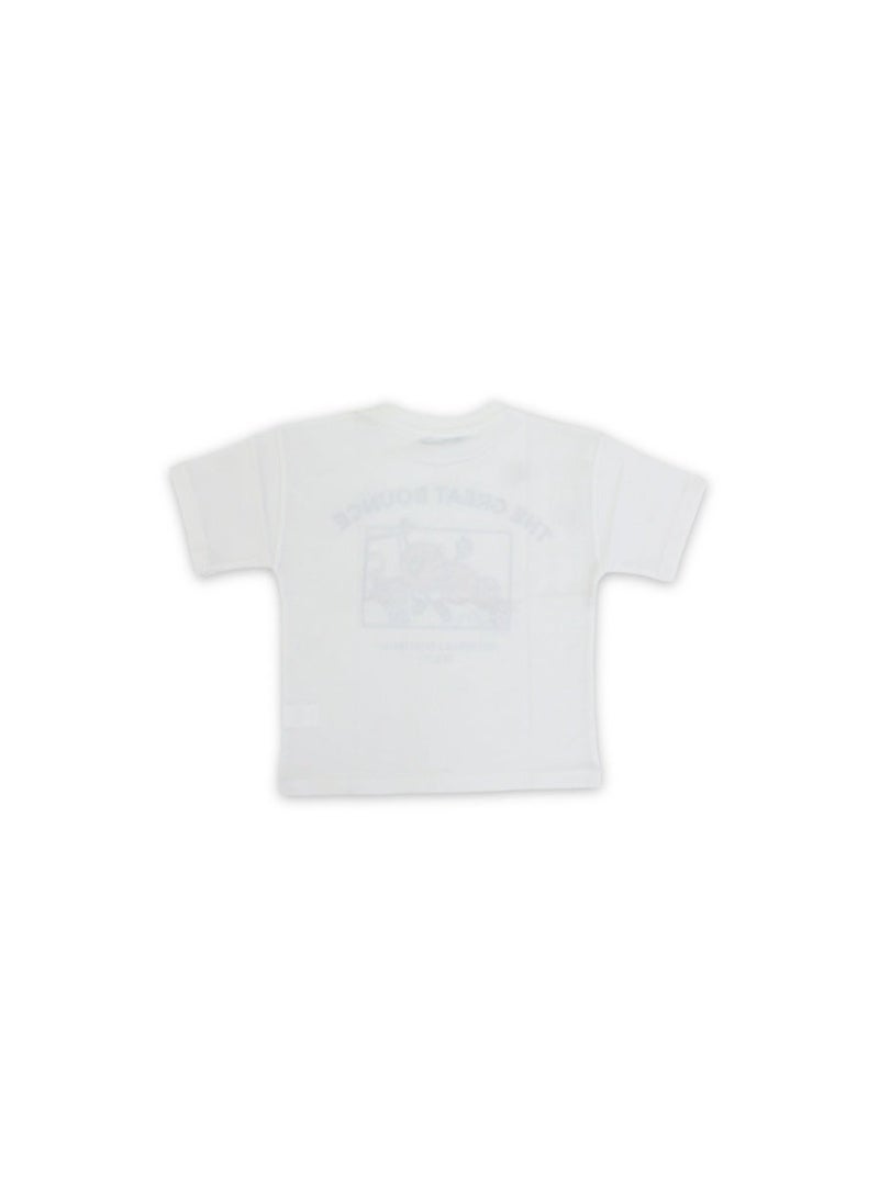 Pompelo Boys Cotton T-Shirt – Off-White with "The Great Bounce" Print - Image 2
