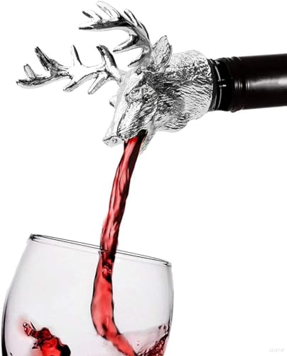 FAFAXOXO Reindeer Pourer and Deer Head Wine Corks, Bar and Household Wine Corks, Animal Wine Pourer (Silver) - Image 5