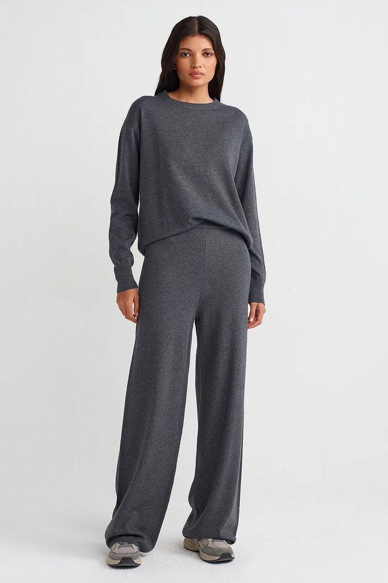 Dilvin Charcoal Grey DILVIN Women's Knit Sweater for Women | Best Price UAE