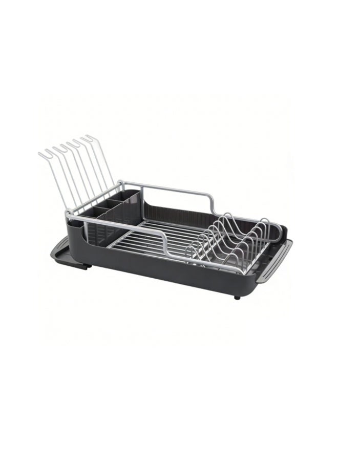 Smart Storage ⭐Premium Aluminum Dish Drying Rack with Removable PP Drip Tray – Kitchen Countertop Dish Drainer Organizer (Silver). - Image 2