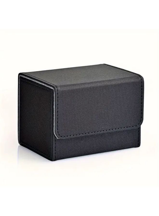 Black Red Faux Leather Magnetic Card Storage Box Holds Over 120 TCG CCG Cards - Image 2