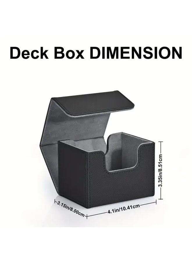 Black Red Faux Leather Magnetic Card Storage Box Holds Over 120 TCG CCG Cards - Image 3