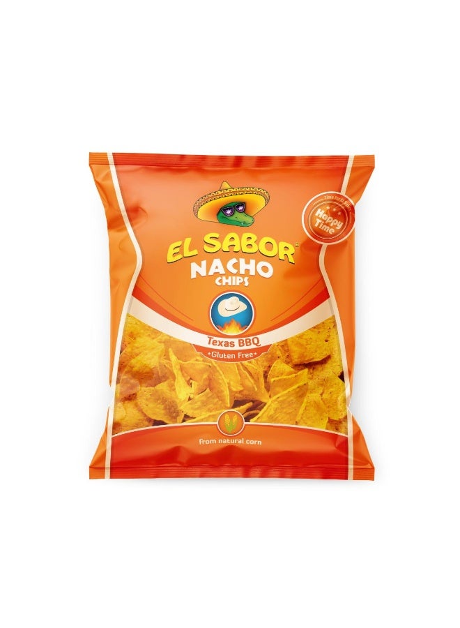 El Sabor Nacho Chips Barbeque 100G, Corn Tortilla Chips For Dips Parties And Snacking - Image 1