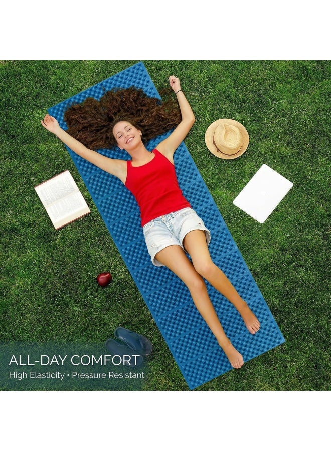 Manful 185 * 115cm Aluminium Sleeping Sheet, Playing Foam Folding Floor Mat, Soft Crawling Mat, Tent Mattress, Floor Pad for Yoga, Waterproof and Thick Anti-Slip Activity Sheet for Camping(Blue) - Image 2