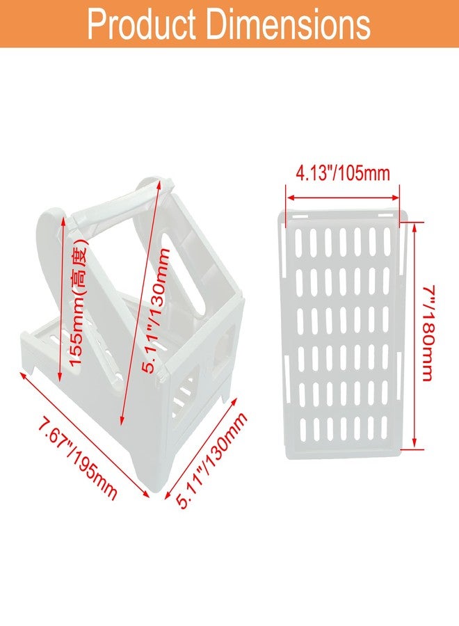 Rierdge Thermal Label Holder for Rolls and Fan-Fold Labels, Gray White Thermal Shipping Label Holder, Stand Desktop Label Printer Accessory for Office, Home - Image 2
