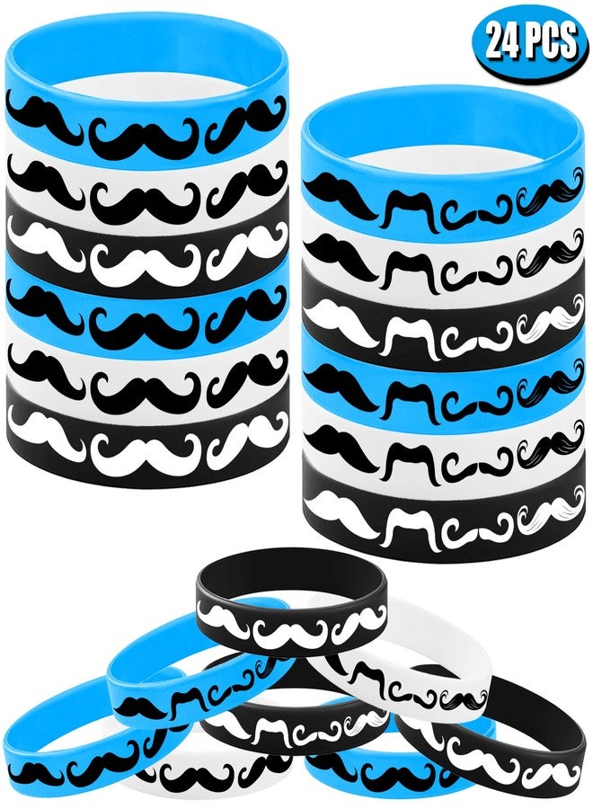 CupaPlay 24PCS Moustache Rubber Bracelets -Moustache Themed Party Supplies Decorations Black Moustache Party Birthday Baby Shower Silicone Wristbands Party Favors - Image 2
