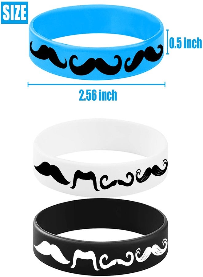 CupaPlay 24PCS Moustache Rubber Bracelets -Moustache Themed Party Supplies Decorations Black Moustache Party Birthday Baby Shower Silicone Wristbands Party Favors - Image 3