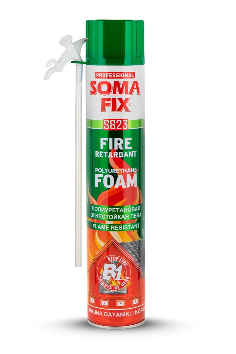 Somafix Polyurethane Foam Spray 750ml – B1 Fire Resistant, High Density for Weatherproofing and Gap Filling in Construction