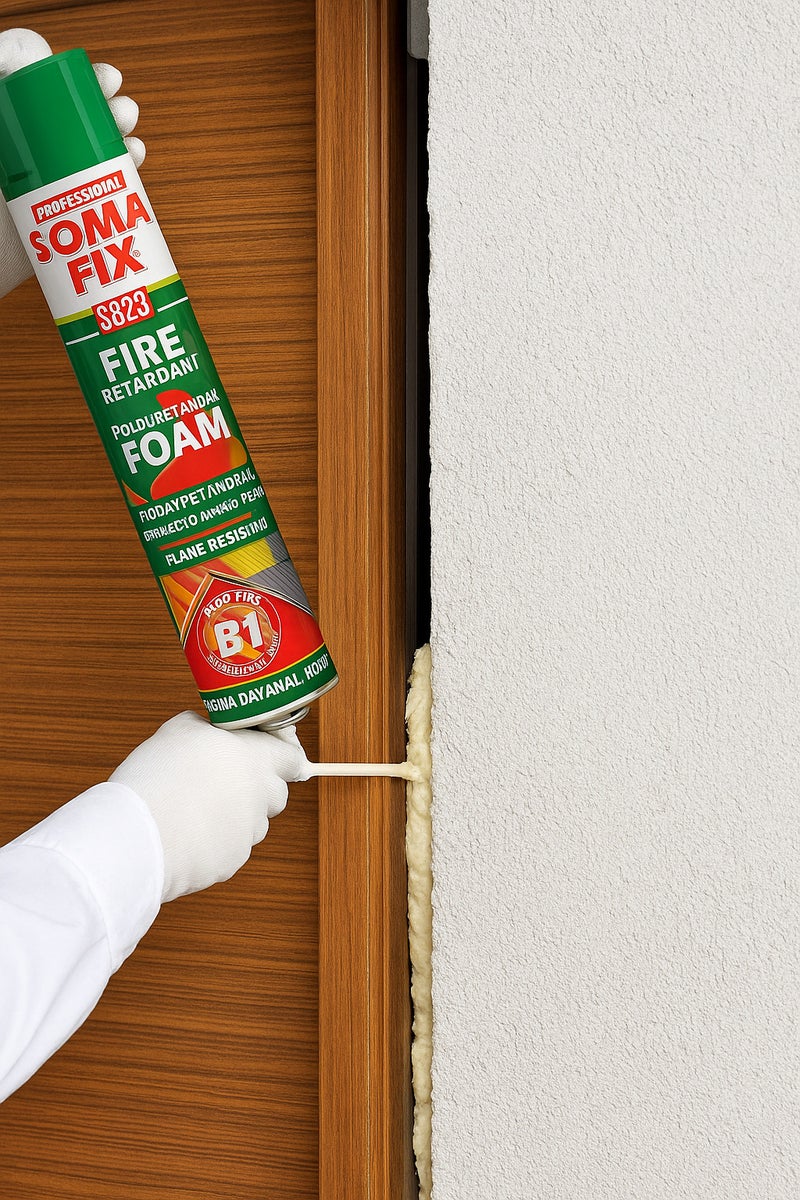 سومافيكس رغوة بولي يوريثان بخاخ فوم 750مل – مانع للحريق B1 عالي الكثافة لعزل الطقس وسد الفجوات في البناء - Image 4