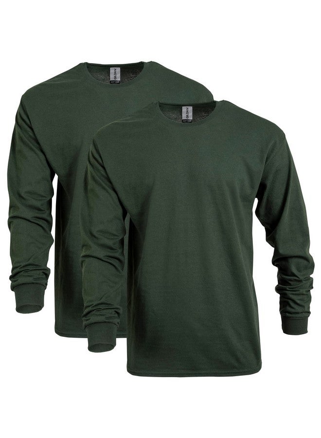 Gildan Heavy Cotton Long Sleeve T-Shirt, Style G5400, 2-Pack, Forest Green, X-Large - Image 1