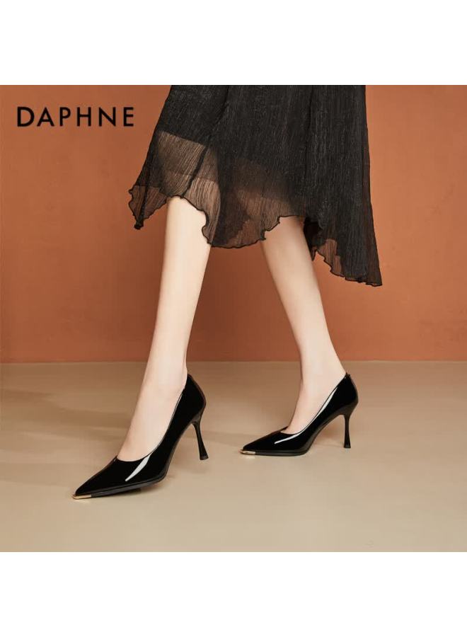 Daphne Women's Ultra High Heels Pointed Toe Stiletto French Style Date Party Elegant Height Increasing Black Pumps Size 36 - Image 3