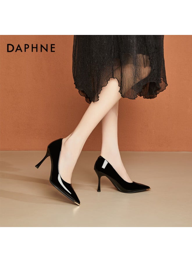 Daphne Women's Ultra High Heels Pointed Toe Stiletto French Style Date Party Elegant Height Increasing Black Pumps Size 36 - Image 4