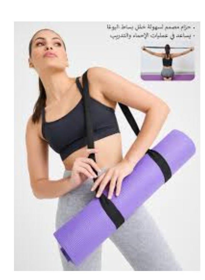 Extra Thick Double Sided Non Slip Yoga Mat, Eco Friendly Fitness Exercise Mat With Adjustable Carry Strap For Home Workout - Image 2