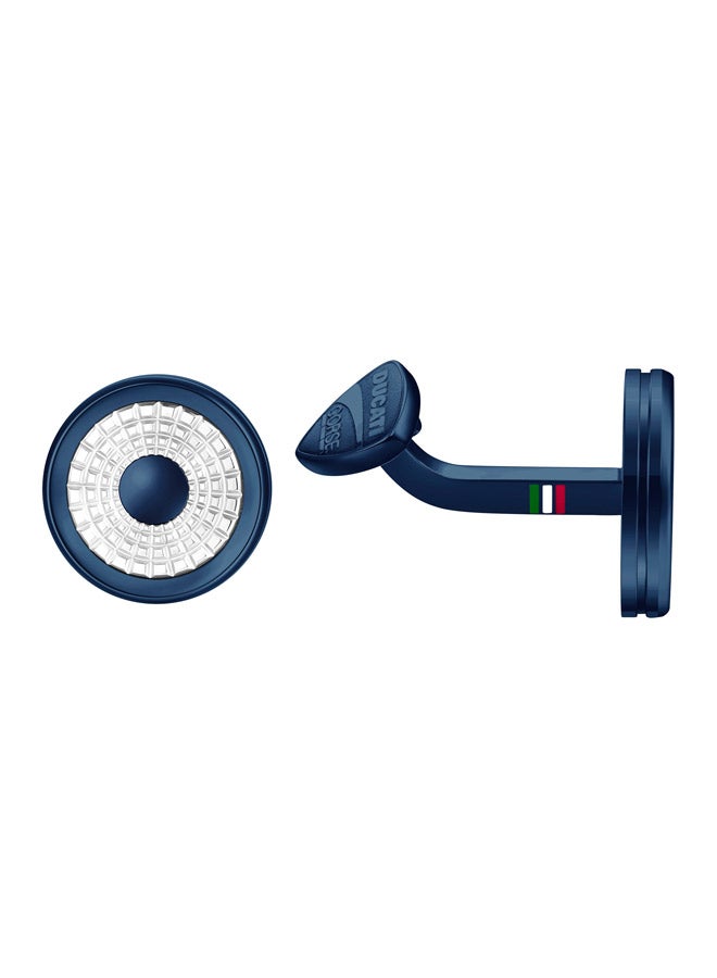 دوكاتي كورس أزرار أكمام ديناميكا فضي وأزرق للرجال - Image 1