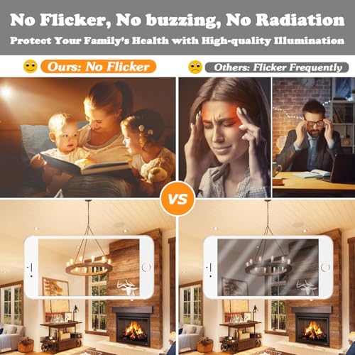 Brightever E12 Edison LED Light Bulbs 40 Watt Equivalent Candelabra, Dimmable 2700K Warm White T6 Clear LED Bulbs 4W 400lm Vintage T25 for Chandelier Ceiling Fan, Tubular Small Filament Bulbs, 6 Packs - Image 5
