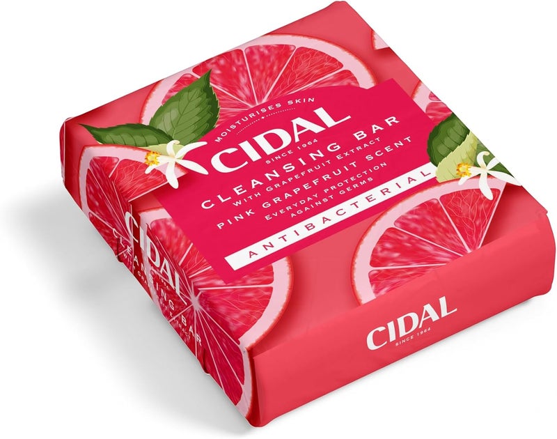 صابون CIDAL لتنظيف الجريب فروت الوردي مضاد للبكتيريا مع مستخلص الجريب فروت عبوة مزدوجة 2 × 100 جرام