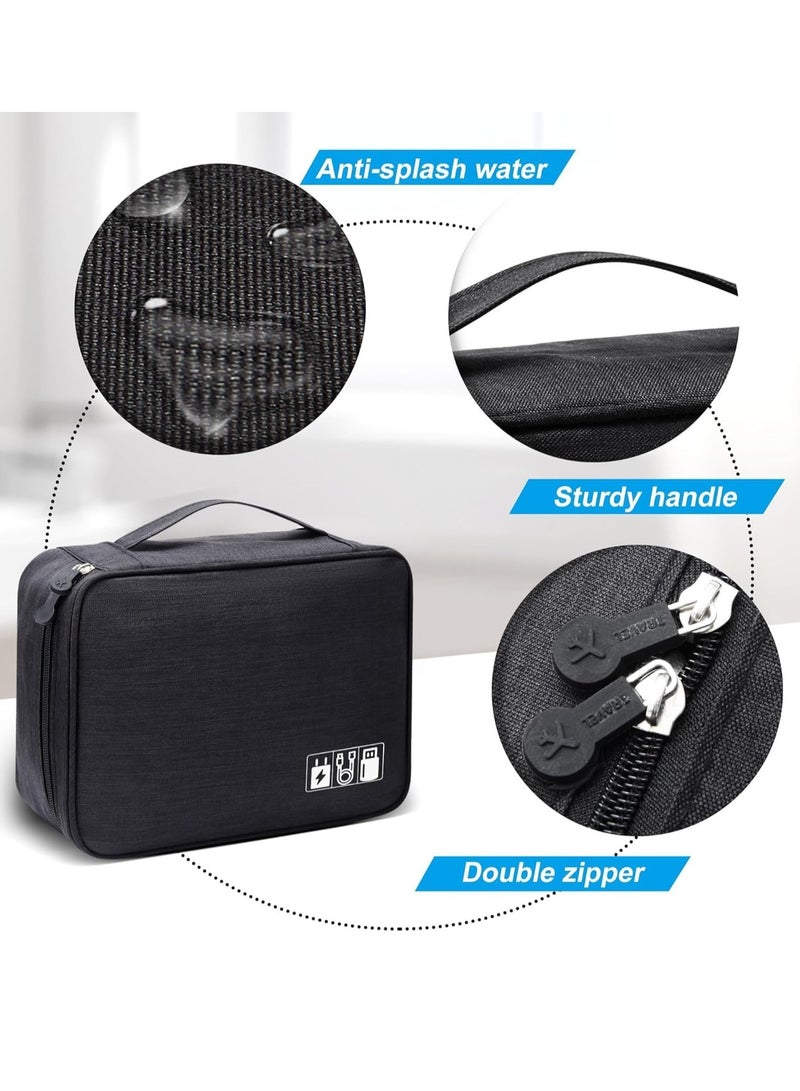 Sylqvxh Electronic Organizer Travel Case, Small Travel Cord Organizer Case Portable Waterproof Cable Organizer Bag for Charger, Cord, USB, Power Bank, Earphone - Image 4