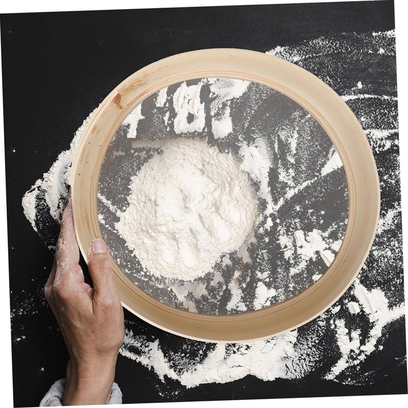Wooden Flour Sifter Fine Mesh Baking Sieve Strainer for Home Kitchen - Image 5