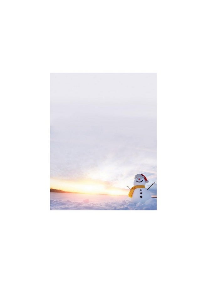 Great Papers! Great Papers! Snowman Sunset Holiday Letterhead, 8.5" x 11", 80 sheets (2018011) Pink  - Image 1
