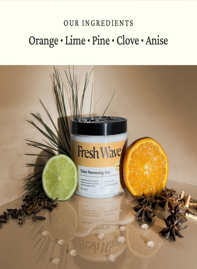 Fresh Wave Orange Odor Removing Gel, 15 oz., Pack of 2 | Odor Absorbers for Home | Safer Odor Relief | Natural Plant-Based Odor Eliminator | Every 15 oz. lasts 30-60 Days | For Cooking, Trash & Pets - Image 2