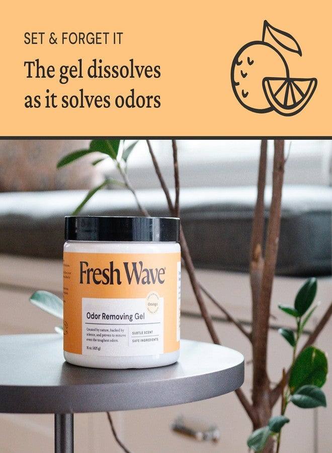 Fresh Wave Orange Odor Removing Gel, 15 oz., Pack of 2 | Odor Absorbers for Home | Safer Odor Relief | Natural Plant-Based Odor Eliminator | Every 15 oz. lasts 30-60 Days | For Cooking, Trash & Pets - Image 3