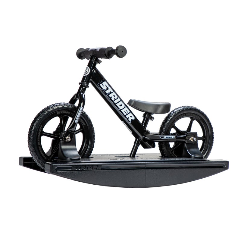 Strider 12 Sport Bike Rocking Base Black Helps Teach Baby How to Ride a Balance Bicycle for Kids 6 Months to 4 Years Easy Assembly Adjustments - Image 2