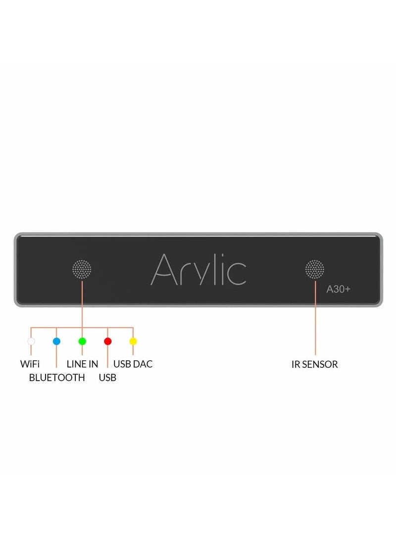 Arylic A30+ WiFi & Bluetooth 5.0 Mini Stereo Amplifier - 2 Channel Class D Wireless Home Amp for Speakers With Spotify, Airplay, Multiroom/Multizone Digital Audio - Image 3