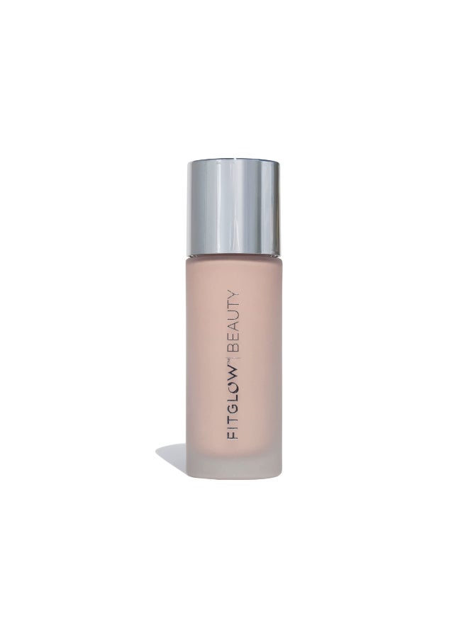 Fitglow Beauty Foundation Vegan SkinTreating Foundation with Peptides Plant Collagen Buildable MediumFull Coverage Natural Finish Hydrating AntiAging PoreFriendly F130ml - Image 2