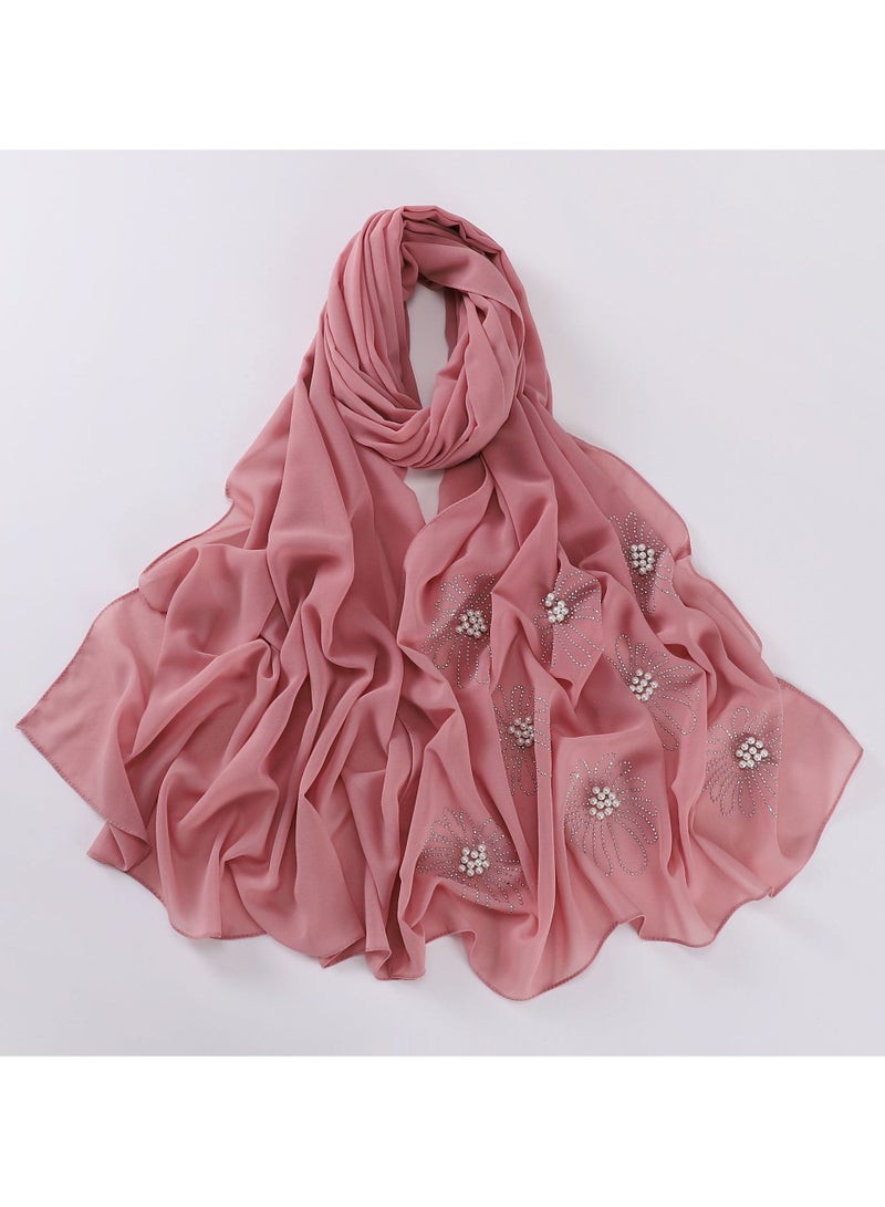 Nariele New Nail Bead Diamond Chiffon Headscarf