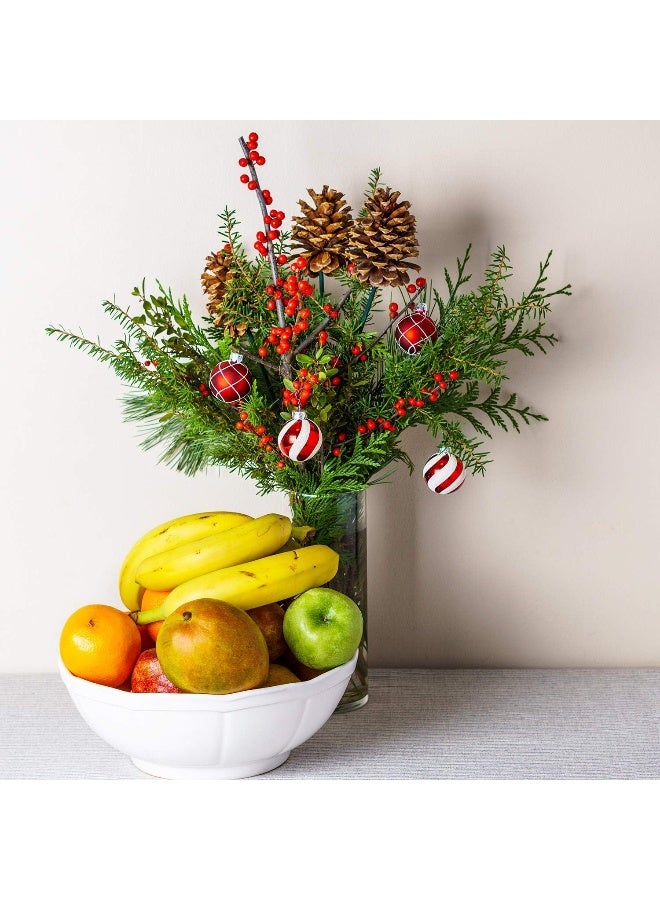 Whaline مجموعة وايلين 12 قطعة من أغصان التوت الأحمر لعيد الميلاد، اختيارات التوت البورغندي الاصطناعية لتزيين شجرة عيد الميلاد، الحرف، الزفاف، ديكور المنزل في العطلات - Image 4