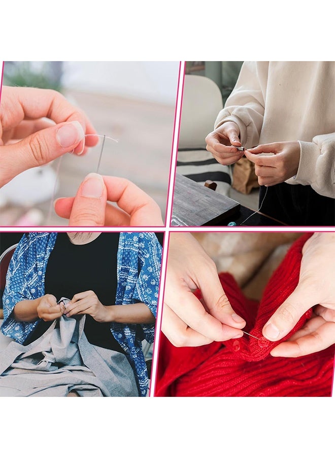 مجموعة خياطة صغيرة للسفر على شكل قلب، مجموعة إصلاح خياطة محمولة مع خيوط ومقص وإبر وزر وملقط - Image 3