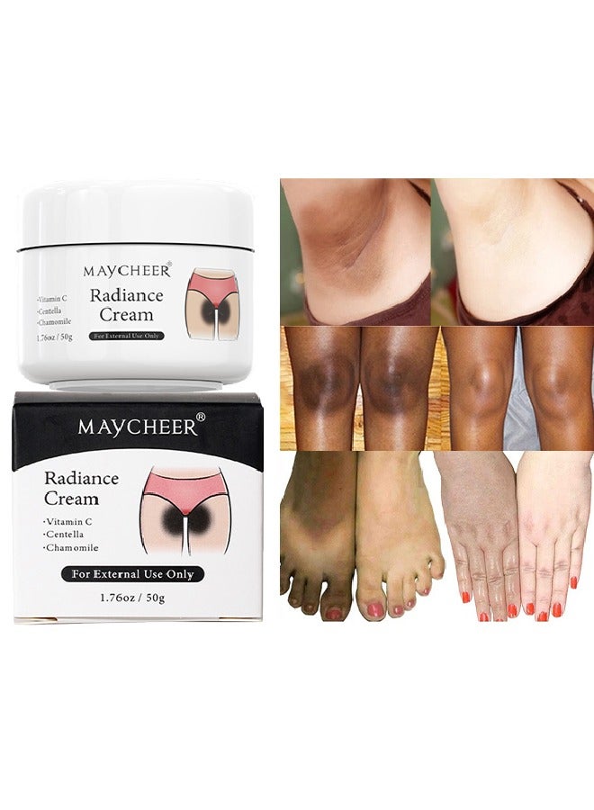 مايتشير كريم الإشراق - كريم مصحح البقع الداكنة بفيتامين سي كينتيلا بالبابونج - تحت الإبط والرقبة والإبط والركبتين والمرفقين والمناطق الخاصة والمناطق الحميمة - تركيبة مطورة ، نتيجة فورية 50 جم - Image 1