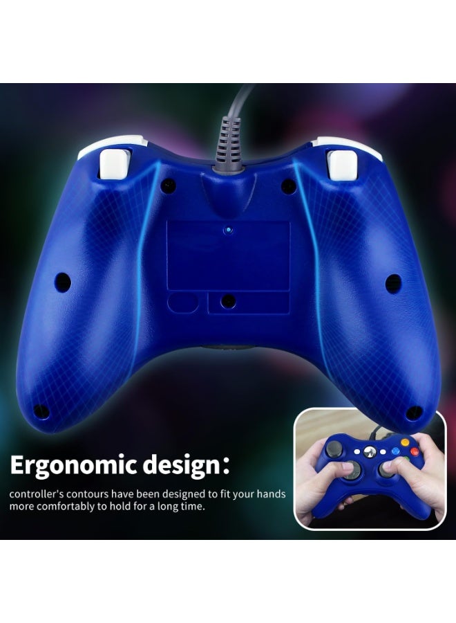 وحدة تحكم OSTENT سلكية USB متوافقة مع وحدة تحكم Microsoft Xbox 360 للكمبيوتر الشخصي وألعاب الفيديو (أزرق) - Image 2