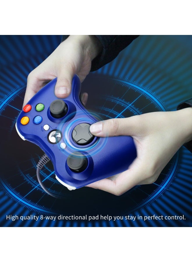 وحدة تحكم OSTENT سلكية USB متوافقة مع وحدة تحكم Microsoft Xbox 360 للكمبيوتر الشخصي وألعاب الفيديو (أزرق) - Image 5