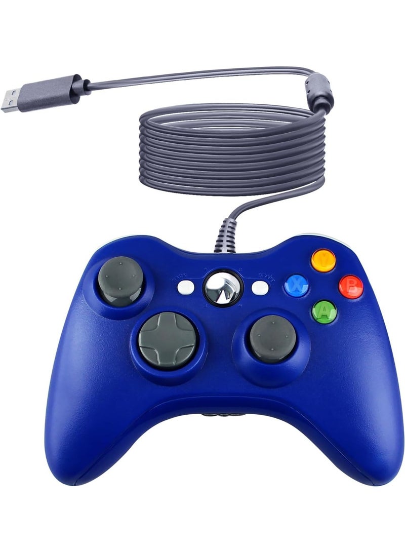 وحدة تحكم OSTENT سلكية USB متوافقة مع وحدة تحكم Microsoft Xbox 360 للكمبيوتر الشخصي وألعاب الفيديو (أزرق) - Image 1