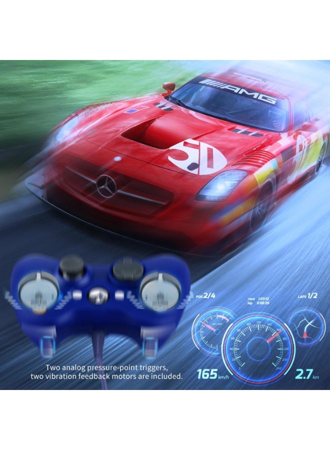 وحدة تحكم OSTENT سلكية USB متوافقة مع وحدة تحكم Microsoft Xbox 360 للكمبيوتر الشخصي وألعاب الفيديو (أزرق) - Image 4