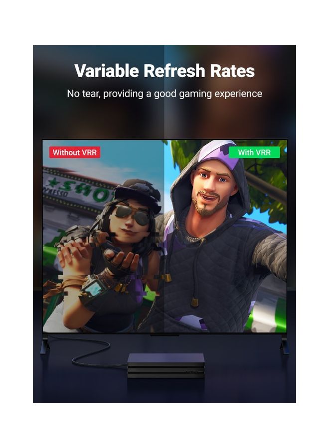 يو جرين كابل HDMI 2.1 بدقة 8K فائقة الوضوح وسرعة 48 جيجابت في الثانية وتردد 60 هرتز بسلك مضفر يدعم تقنية HDR الديناميكية ووظيفة eARC وتقنية دوبلي لجهاز ماك بوك برو وبلايستيشن 5 وسويتش وأجهزة روكو والتليفزيون وإكس بوكس والتليفزيون بدقة فائقة الوضوح والبروجيكتور بصيغة بلو-راي بطول متر واحد - Image 3