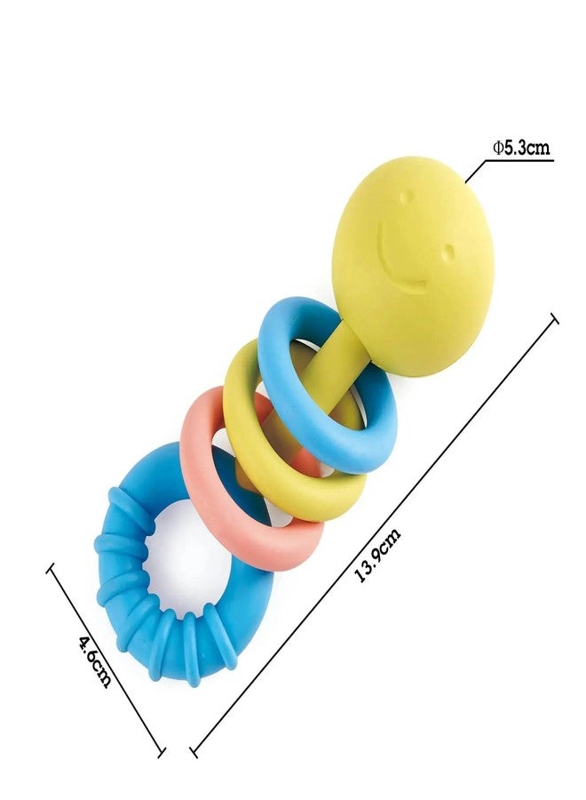 Hape Rattling Rings Teether | Movable Teething & Rattle Shake Toy for Babies, Soft Colors - Image 4