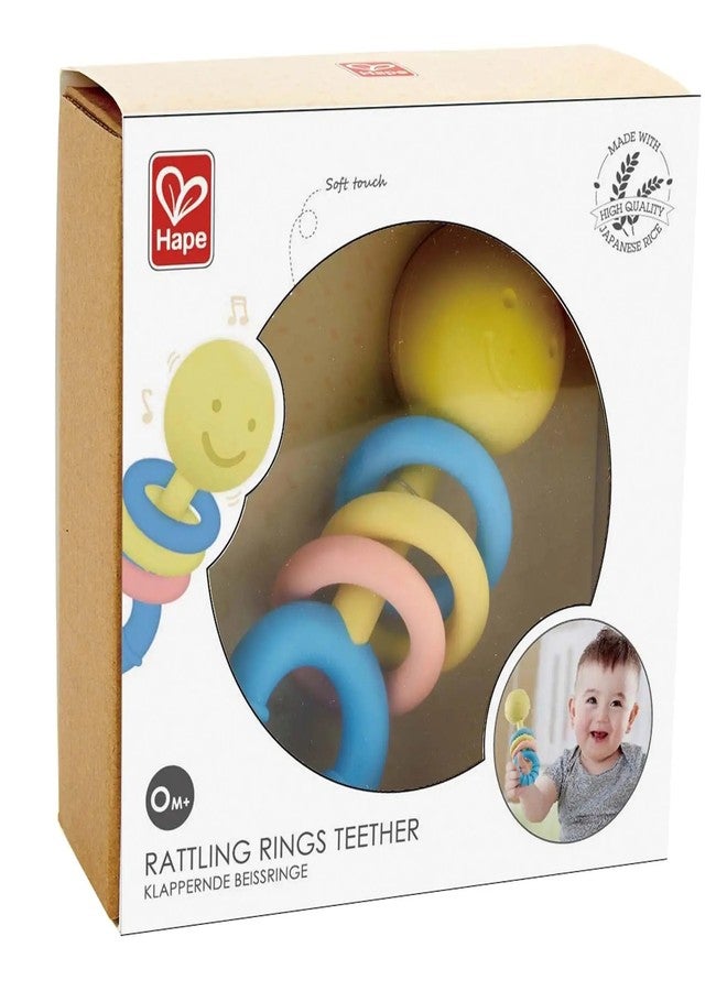 Hape Rattling Rings Teether | Movable Teething & Rattle Shake Toy for Babies, Soft Colors - Image 5