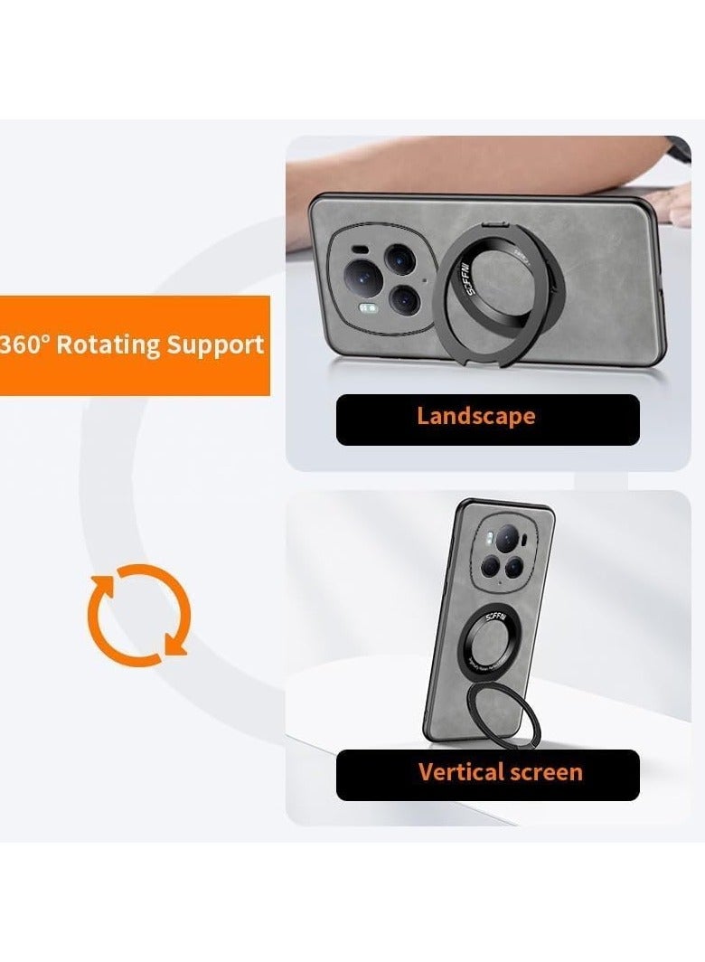 general Case Compatible with Honor Magic 6 Pro Case with Magnetic 360° Kickstand Case, Multi-Function Case Leather Shockproof TPU Protective Heavy Duty Phone Case - Image 4